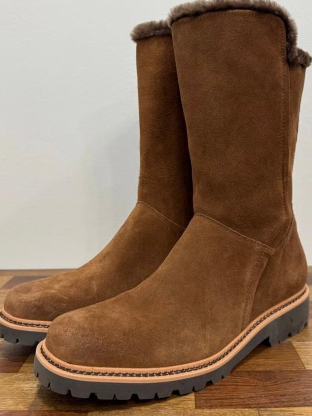 J.McLaughlin brown suede mid calf boots
